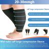 Cheeroyal 2XL-7XL Plus Size Calf Compression Sleeve for Men & Women Knee High Leg Sleeves for Varicose Veins Circulation, Edema (2pcs-Black, 4XL) view 3