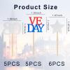 16 Pcs VE Day Cupcake Toppers - Glitter VE Day 80th Anniversary Cake Decorations, 80 Years Victory In Europe RAF 1945 UK view 2