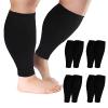 Cheeroyal 2XL-7XL Plus Size Calf Compression Sleeve for Men & Women Knee High Leg Sleeves for Varicose Veins Circulation, Edema (4pcs-Black, 3XL) view 1