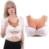 Funxzior Realistic Silicone Breast Forms Seamless Vest Breastplate Crossdressing Round False Chest Plates Transgender Fake Tits for Mastectomy Prosthesis E Cup L Size Boobs Cotton Filled, Bronze view 1