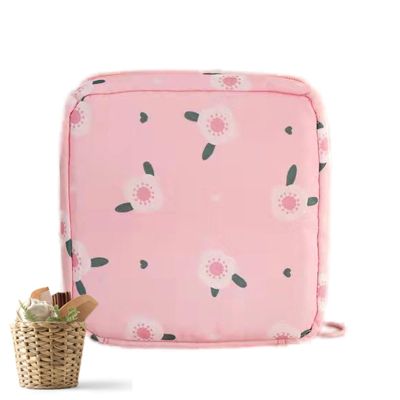 Period Bag - Waterproof Tampons Organizer, Portable Period Care Bag | Portable Menstrual Pad, Bags with Zipper, Menstrual Product for Women and Girls, (4.72x4.72 Inches)