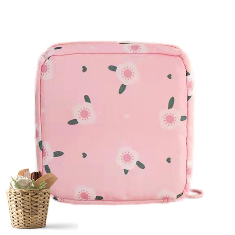 Period Bag - Waterproof Tampons Organizer, Portable Period Care Bag | Portable Menstrual Pad, Bags with Zipper, Menstrual Product for Women and Girls, (4.72x4.72 Inches)