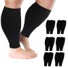 2XL-7XL Plus Size Calf Compression Sleeve for Men & Women Knee High Leg Sleeves for Varicose Veins Circulation, Edema (6pcs-Black, 2XL) view 1