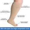 2/3/4/6 Pairs 2XL-7XL Plus Size Compression Socks 20-30 mmHg Wide Calf Open Toe Compression Support Stocking (2pcs-skin, 4XL) view 4