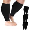 Cheeroyal 2XL-7XL Plus Size Calf Compression Sleeve for Men & Women Knee High Leg Sleeves for Varicose Veins Circulation, Edema (3pcs-Black, 3XL) view 1