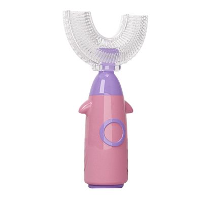 NVOQILIN Cartoon Handheld 360 Degree U-Shaped Baby Toothbrushes Soft Silicone Teeth Brush