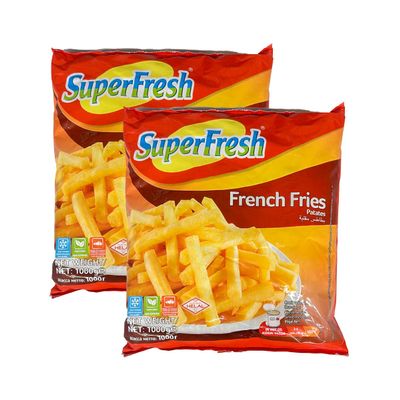 SuperFresh Frenh Fries 1KG Crispy And Crunchy Potato French Fries No Preservatives Tasty Product Of Turkey Pack Of 2