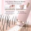 Favorabler-D Shaver for Women, Dual Head Shaver Lady, 2 in 1 Bikini Trimmer Lady Shavers for Women, Painless Electric Razor Facial Hair Trimmer for Face Legs Underarm (Pink) view 2
