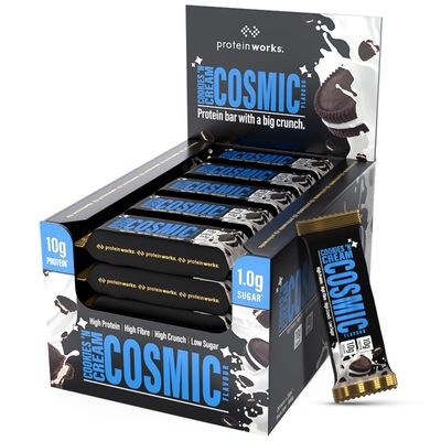 The Big Little Bar | 20 Pack, Cookies 'n' Cream Cosmic Flavour, High Protein Bar, Low Sugar, High Fibre, GMO Free, Delicious Protein Snack | Protein Works