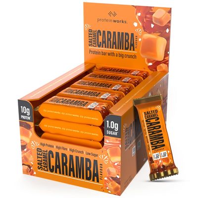 The Big Little Bar | 20 Pack, Salted Caramel Caramba Flavour, High Protein Bar, Low Sugar, High Fibre, GMO Free, Delicious Protein Snack | Protein Works