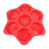Naroote Hamburger Bread Food Grade Silicone High Heat Resistance 7 Cavities Non-Stick Hamburger Bread Pan for Cooking Eggs (Red) view 1