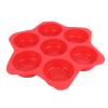 Naroote Hamburger Bread Food Grade Silicone High Heat Resistance 7 Cavities Non-Stick Hamburger Bread Pan for Cooking Eggs (Red) view 3