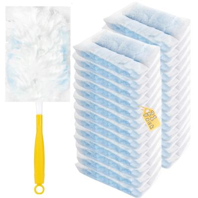 Duste Refills Compatible with Swiffer Duster, Heavy Duty Multi Surface Duster Replacement with 1 Extra Handle for Cleaning Furniture, Blinds, Ceiling Fans and Car (21)