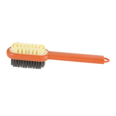 FRCOLOR Portable Shoes Cleaning Brush with Comfortable Grip and Gentle Silicone Bristles for Effective Mud Removal Orange Abs Household Shoe Brush for Bathroom Cleaning