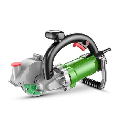 1800W Electric concrete cutting machine, 7000RPM Handheld wall slotting machine With support roller, Dust-Free Right-Angle Slotting Machine for Brick Granite Marble Concrete