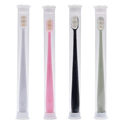 4pcs Soft Bristle Toothbrushes for Home and Travel for Sensitive Teeth and Gums with Color Differentiation