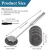 PXIRQ Stainless Steel Scrubber with 13.78" Metal Handle - Includes 4 Replacement Wire Pads, Ideal for Home Kitchen & Outdoor Camping Cooking - Cleaning Dishes, Cast Iron, Grills, Stoves Effortlessly view 2