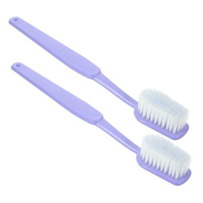 TOVINANNA 2pcs Giant Toothbrush Prop with Lavender Flocking Bristles Made of Abs Material, Portable and Versatile Use for Celebration and Weddings, Creative Large Fake Toothbrush