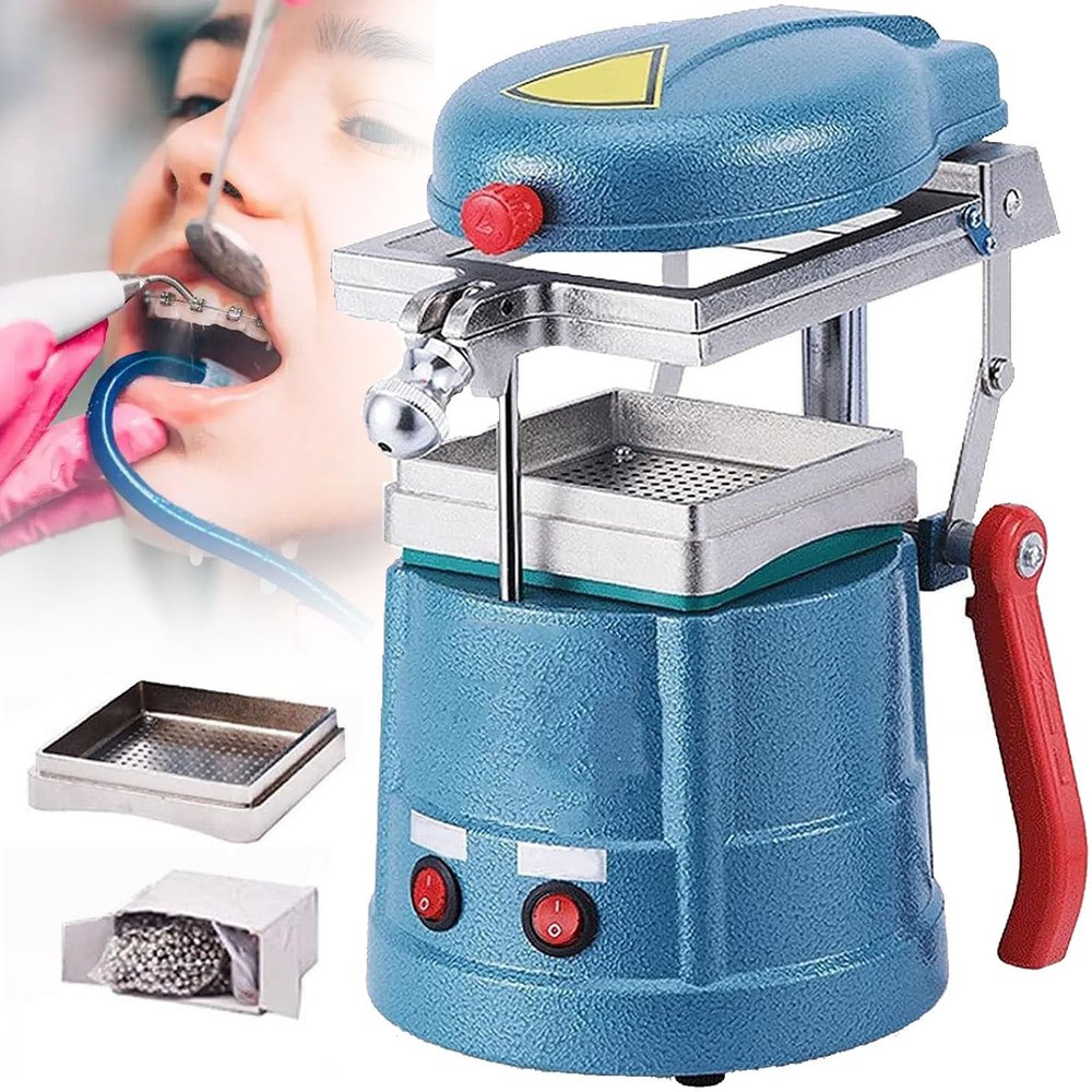 1000W Dental Vacuum Forming Machine, Former Molder Heat Thermoforming Lab Equipment, Heavy Duty Adjustable Material Former, DIY Dentur Kit,220V