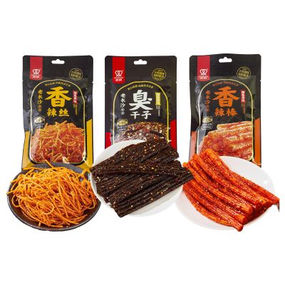 Latiao Spicy Strips 3 Packs Delicious Snack Snacks Chinese Specialties Snacks Delicious Snacking For Fragrant Spicy Flavour 62g/2.19 Ounces 3 Bags