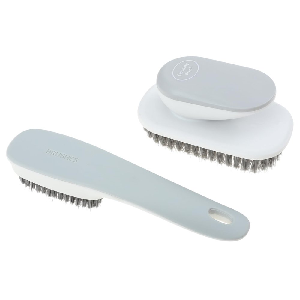 EXAOMBLE 1set Multipurpose Cleaning Brush Handle Scrub Brush for Shoes and Clothes Flexible Bristles for Household Cleaning Bathrooms Kitchens and More