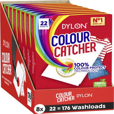 Colour Catcher Sheets for Mixed Colour Washes to Avoid Colour Run Accidents, Made of 100% Naturally-Derived and Biodegradable Fibres - 176 Sheets