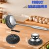 Steel Wool Scrubber with Handle: 7Pcs Stainless Steel Scrubber Contain1 Long Handle and 1 Short Handle, 4 Interchangeable Heads,1 Screwdriver,for Kitchen Cleaning, Cast Iron,Pans,Grills,Sinks view 2