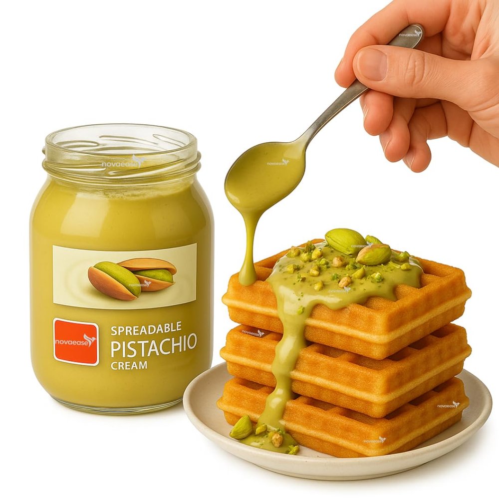 Novaease Pista Sicilian Pistachio Cream Spread - 600g, Rich & Nutty Pistachio Flavour, Pista, Creamy Indulgence, Sweet & Savory, Dubai Chocolate Inspired Spread