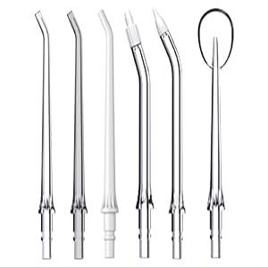 JTF Replacement Water Flosser Nozzles for JTF F200/F300-3 Standard Orthodontic,1Periodontal,1Tongue Cleaner & 360 Rotating Tips(6 Pack)