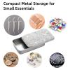 EveryBling 2pcs Dental Floss Holder Bling Gum Container Small Metal Tin Box Case for Q-tip,Cotton SwabSilver view 3