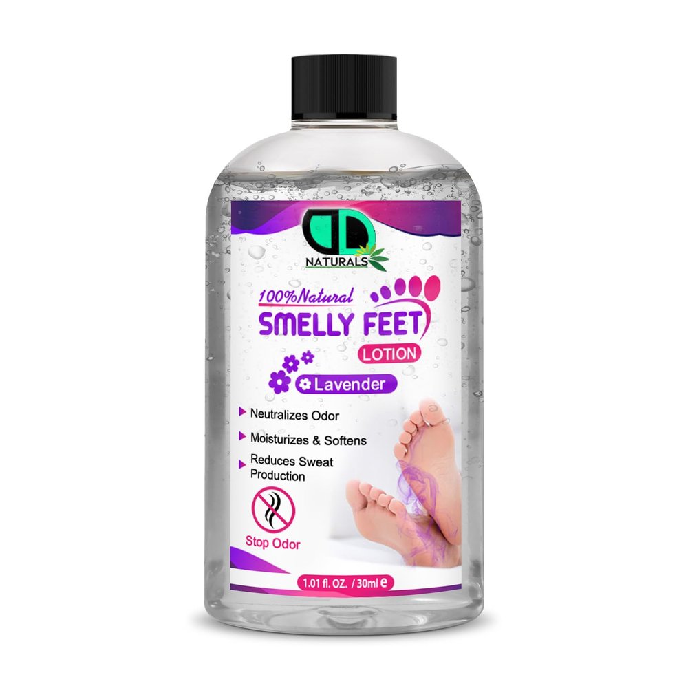 100% Natural Smelly Feet Odor Control Lotion Foot Freshener with Pure Essential Oils for Long-Lasting, Great for Sport, Powerful Smelly Feet Control & Fresh Scent for All-Day Comfort (30ml)