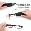 MMOWW Ultra thin Reading Glasses TR90 Lightweight for Men Women Blue Light Blocking Compact Computer Readers Portable Unique Stretchable Slim Flat case Black +2.25 view 3