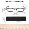 MMOWW Ultra thin Reading Glasses TR90 Lightweight for Men Women Blue Light Blocking Compact Computer Readers Portable Unique Stretchable Slim Flat case Black +2.25 view 4