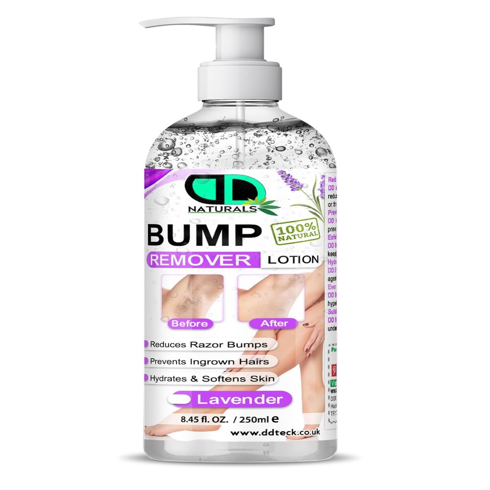 100% Natural Bump Remover Lotion Ingrown Hair Treatment | Reduces Razor Burns & Bumps I Use on Legs, Bikini Line, Underarm & face, Exfoliates Dead Skin Cells, Hydrates & Softens Skin (250ml Pump)