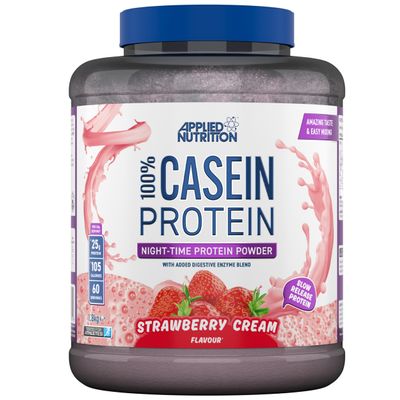 Applied Nutrition Casein Protein Powder - Micellar Casein Supplement, Slow Release Protein (1.8kg - 60 Servings) (Strawberry Cream)