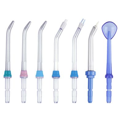 Aquapik PRO Dental Irrigator Nozzles | Set of 7 Universal Compatible Nozzles | Multifunctional Replacement | Family Colours | Hygienic Case