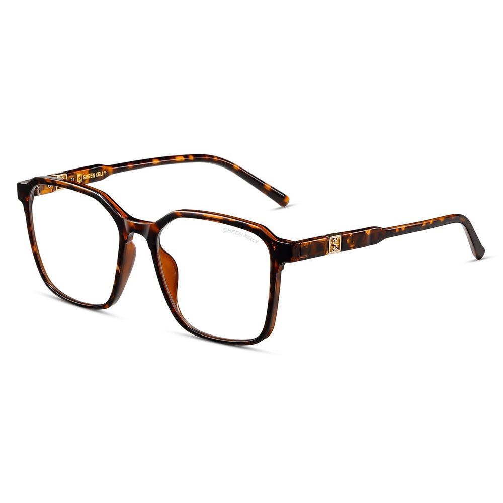 SHEEN KELLY TR90 Retro Blue Light Blocking Glasses Men Women Vintage Square CR39 Clear Lens 80s 90s Eyewear