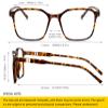 SHEEN KELLY TR90 Retro Blue Light Blocking Glasses Men Women Vintage Square CR39 Clear Lens 80s 90s Eyewear view 4