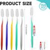 150 Pack Individually Wrapped Hotel Toothbrush Set, Disposable Toothbrush with Toothpaste Multipack, Manual Soft Bristle Toothbrushes Bulk for Hotel Homeless Guests (5 Colours) view 2