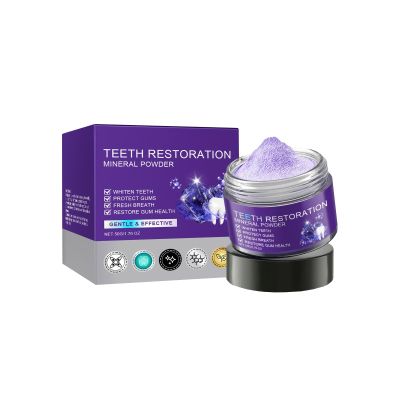 50 g Purple Tooth Repair Mineral Powder, Tooth Powder Against Discolouration, Teeth Whitening Powder Mineral Powder Cleans Thoroughly Effectively Strengthens Teeth and Gums and Fresh Breath (1)