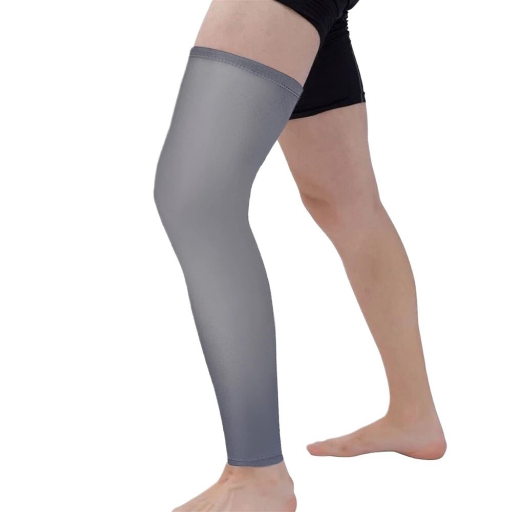 XIUsheUA Calf Compression Sleeve 1Pcs Compression Leg Sleeve Full Length Leg Sleeve Sports Cycling Leg Sleeves For Thigh,Knee,Calf For Men Women,Bike,Basketball(Grey,XL)