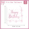 Pink Bow Theme Party Napkins, 48 Pieces, 5 x 5 inches, 2-Ply, for Birthday, Bridal Shower view 2
