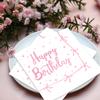 Pink Bow Theme Party Napkins, 48 Pieces, 5 x 5 inches, 2-Ply, for Birthday, Bridal Shower view 4