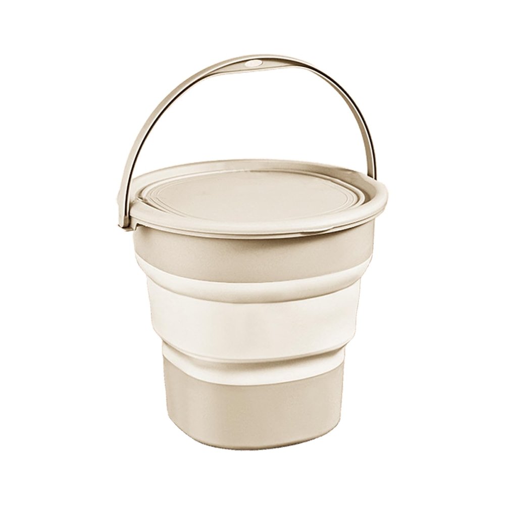 17L Foldable Plastic Bucket with Lid, Collapsible Round Tub, Portable Water Bucket for Fishing, Space Saving Water Pot for Outdoor Use, Foldable Camping Bucket for Travel -C