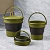 17L Foldable Plastic Bucket with Lid, Collapsible Round Tub, Portable Water Bucket for Fishing, Space Saving Water Pot for Outdoor Use, Foldable Camping Bucket for Travel -C view 4