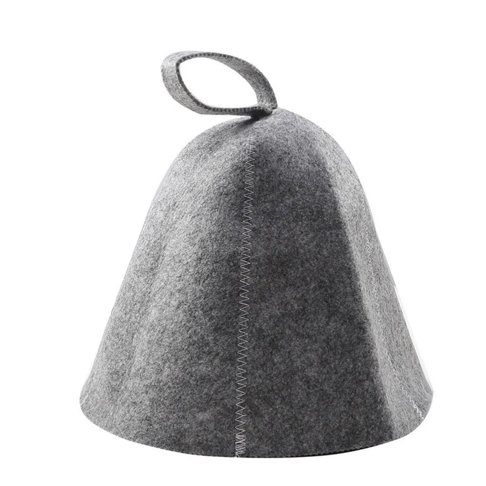 Anti Heat Sauna Hat Thicken Felt Shower Cap Hair Turban Quickly Towel Drying Towel Hats Sauna Bathroom Accessories(Grey)