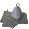Anti Heat Sauna Hat Thicken Felt Shower Cap Hair Turban Quickly Towel Drying Towel Hats Sauna Bathroom Accessories(Grey) view 3