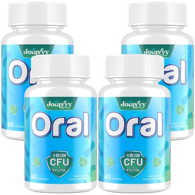 Oral Lozenges, 11 Billion CFU Multi-Strain Live Culture Formula with Xylitol, Sugar-Free Natural Mint Flavour (60 Count (Pack of 4))