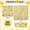 100Pcs Yellow Daisy Party Napkins Hello Sunshine Disposable Paper Napkins Summer Decorative Floral 6.5" Luncheon Cocktail Napkins for Birthday Garden Tea Party Supplies view 2