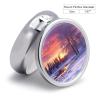 Winter Landscape Round Pill Box 3 Compartment Medicine Pill Organizer with Mirror Travel Small Pill Case Cute Vitamin Organizer Portable Daily Pill Container for Pocket Purse view 2